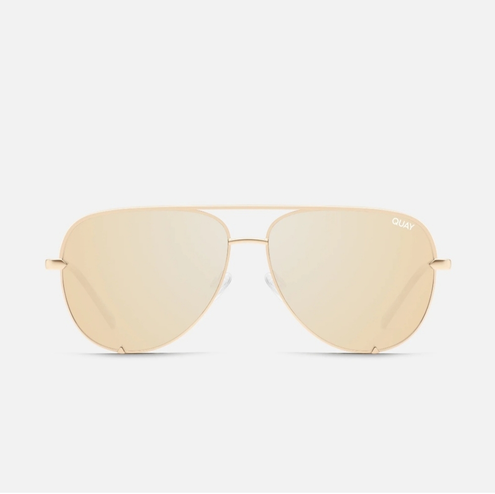 Quay High Key Sunglasses - Gold frame, gold lens